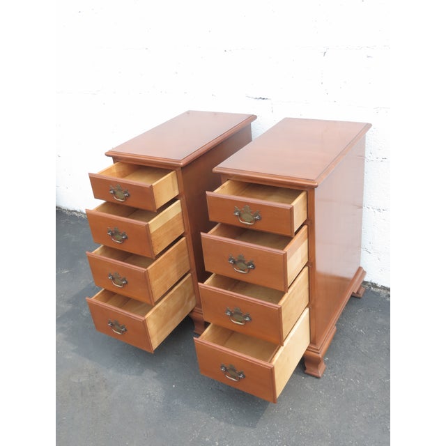 J B Van Sciver Tall and Narrow Maple Nightstands End Bedside Tables a Pair 6436 For Sale In Miami - Image 6 of 17