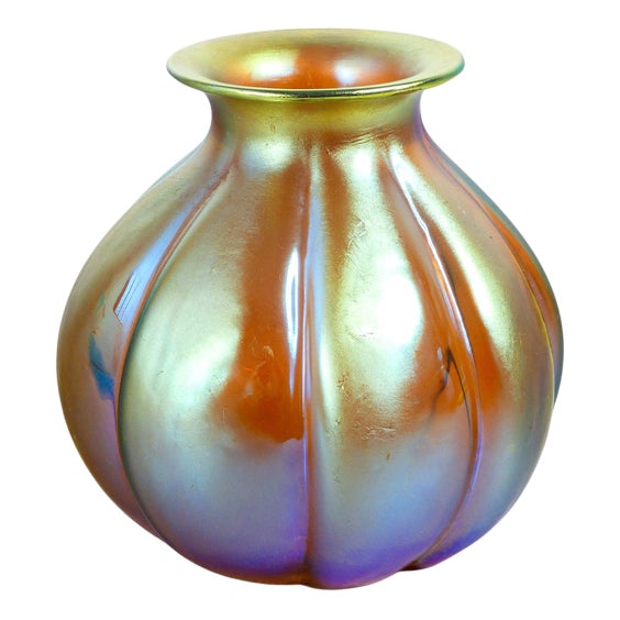 Myra Series Vase in Iridescent Glass from WMF, 1930s For Sale