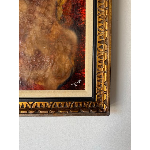 1960s Vintage Nude Woman Mixed Media Oil on Canvas Painting by Lester Russian For Sale - Image 4 of 12