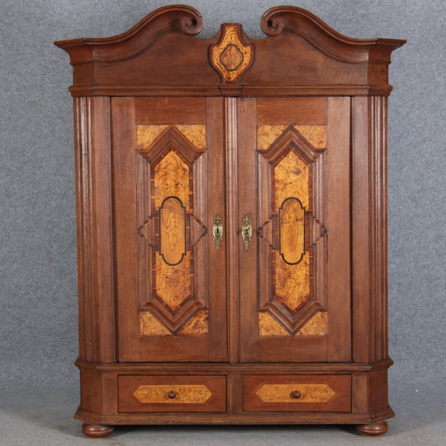 Late 18th Century Baroque Intarsia Cabinet, 1791 For Sale - Image 5 of 18
