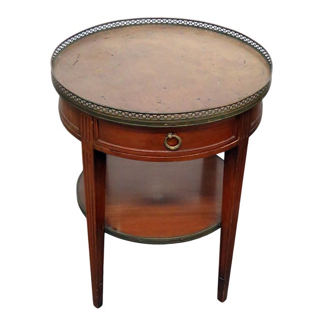 20th Century Regency Style Leather Top Bouillotte Table For Sale