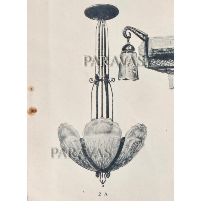 Art Deco French Art Deco Chandelier by B. Morin & Val Saint-Lambert 1920s For Sale - Image 3 of 11