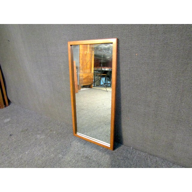 Handsome vintage wooden mirror. A simple, classic design perfect for any small space in need of a mirror. Dimensions-...