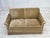 1970s, Danish 2-seater sofa. Original green furniture velour, round beech wood legs, springs in the seat. Original very...