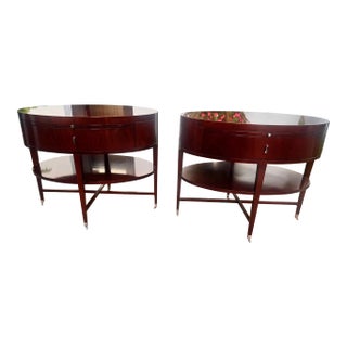 Bolier & Company Rosenau Collection Oval Bedside Tables - a Pair For Sale