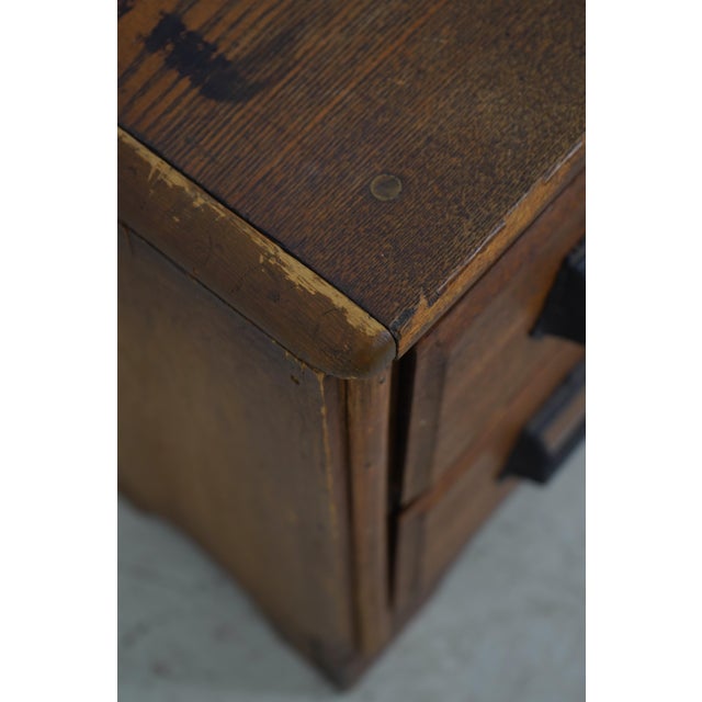 19th Century Antique 12 Drawer Oak Apothecary Cabinet For Sale - Image 5 of 18