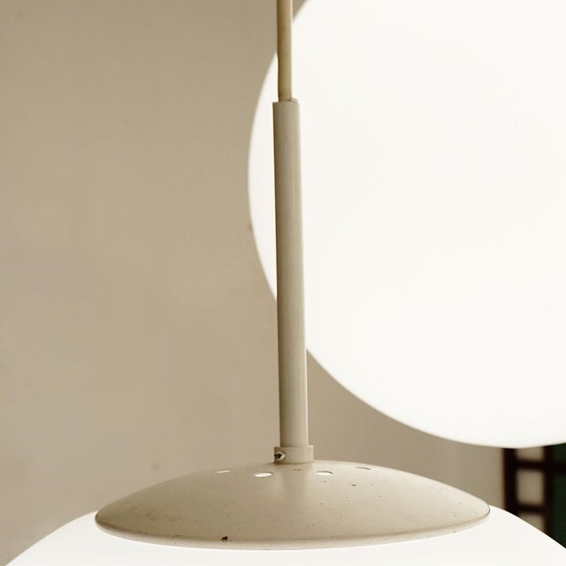 Large Opaline Glass Globe Pendant from Glashütte Limburg, Germany, 1970s For Sale - Image 7 of 10