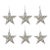 Raw Aluminum Star Christmas Ornaments, Nickel, Large, Set of 6 For Sale