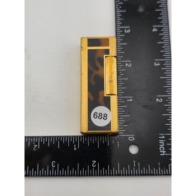 Rare Vintage Dunhill Square Lacquer Marble Roller Gas Lighter Gold Brown Swiss Made. For Sale - Image 14 of 14