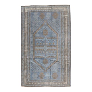 Vintage Blue Turkish Tribal Anatolian Rug - 3' x 5'8" For Sale