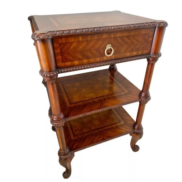 Maitland Smith 3 Tier Occasional Table With One Drawer For Sale In West Palm - Image 6 of 6