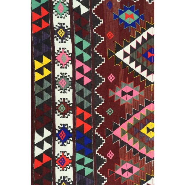 Brick Red Mid 20th Century Turkish Kilim Rug-5′5″ × 9′4″ For Sale - Image 8 of 13