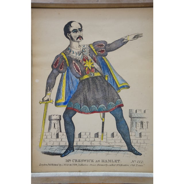 4 Antique J Redington London Shakespeare Theatrical Tinsel Etching Prints 13" For Sale - Image 9 of 14