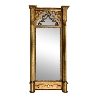 19th C. Swedish Gilded Gothic Wall Mirror For Sale