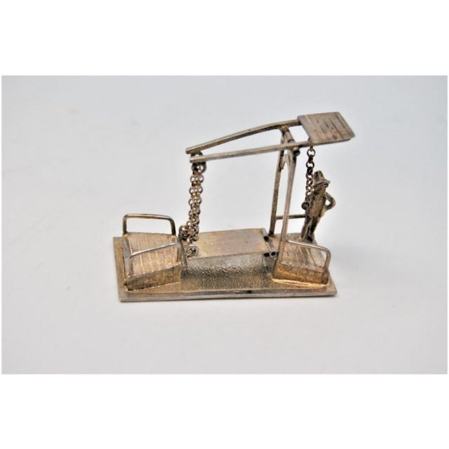 Silver Figure of Toll Collector and Drawbridge For Sale - Image 9 of 9