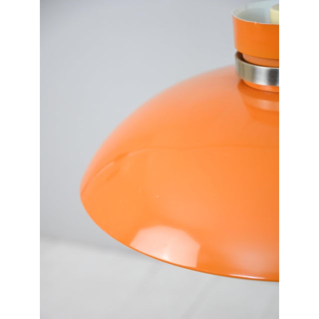 Metal Scandinavian Pendant Lamp in Orange Plastic, 1960s For Sale - Image 7 of 9