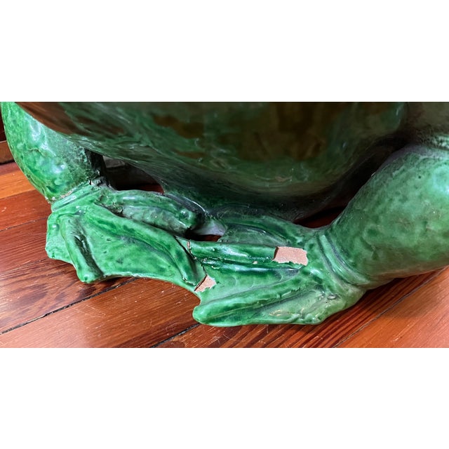 Large Mid Century Modern Italian Pottery Frog Fountain Head For Sale - Image 11 of 12