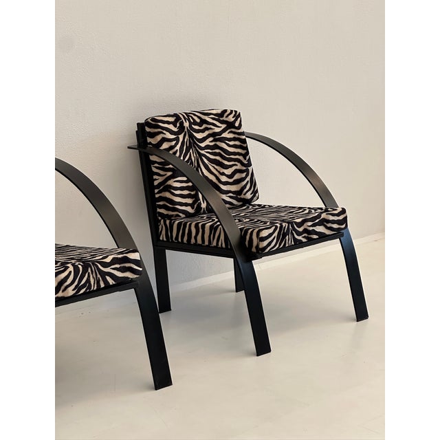 Sofa and Animalier Armchairs with Metal Frames, 1980s, Set of 3 For Sale - Image 12 of 17
