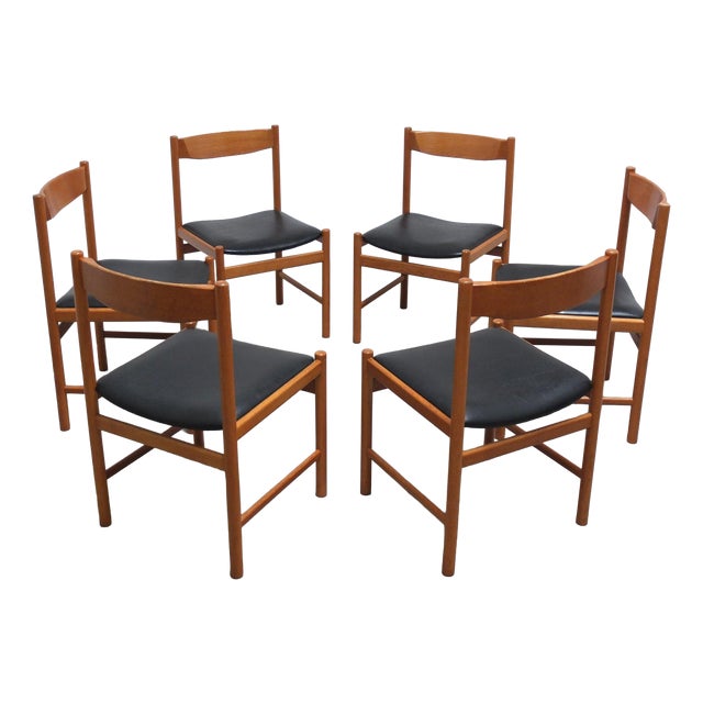 Dining Chairs in Oak from Meubelatelier Vanda, 1960s, Set of 6 For Sale