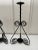 Metal Vintage Spanish Mid Century Modern Black Iron Candle Holders, a Pair For Sale - Image 7 of 12