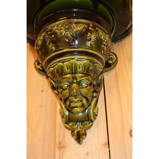 Ceramic Large 19th Century Fountain Wall in Ceramic, Sarreguemines, France For Sale - Image 7 of 13