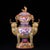 Chinese Yellow Ground Famille Rose Porcelain Zun Vase With Bull Handles For Sale - Image 4 of 9
