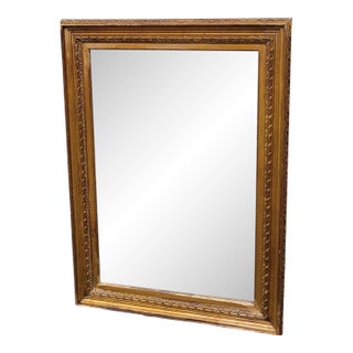 Antique 19th Century French Gilded Wood Wall Mirror Gold Carved Victorian Frame For Sale