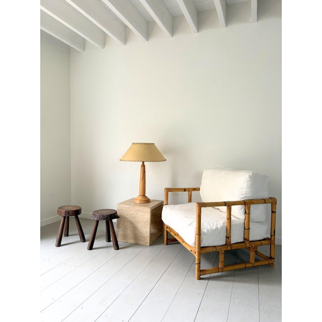 Vintage French Primitive Slab Stool, 1940 For Sale - Image 6 of 8