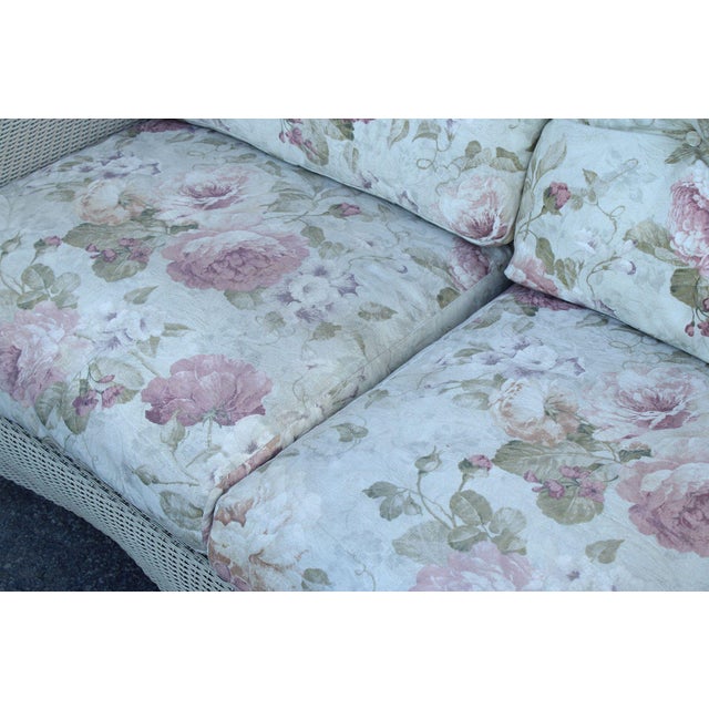 Lloyd Loom Outdoor Wicker Loveseat For Sale - Image 9 of 11