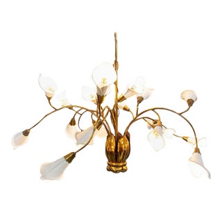 Mid-Century Modern Italian Brass and Metal Pendant Lamp by Angelo Lelii, 1950s For Sale