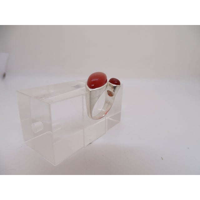 You and Me Ring with Carnelian in 925 Sterling Silver, 2010s For Sale - Image 11 of 18