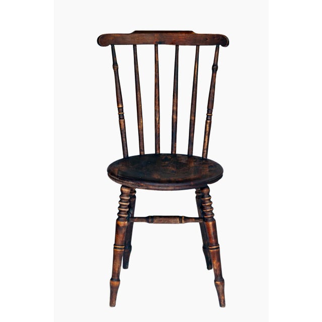 Pair; Late 18 Century Wooden Spindle Chairs For Sale In Los Angeles - Image 6 of 12