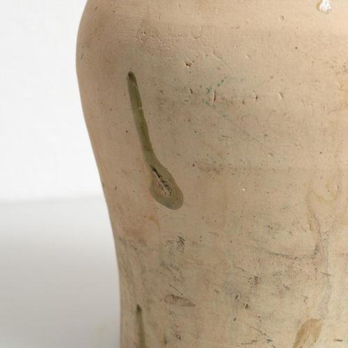 Early 20th Century Hand Painted Green Rustic Popular Traditional Ceramic Vase For Sale - Image 11 of 12