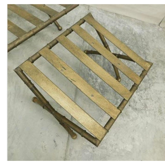 Mid 20th Century MCM Faux Bamboo Lounge Chair and Ottoman Owned by Famous Jockey For Sale - Image 5 of 12