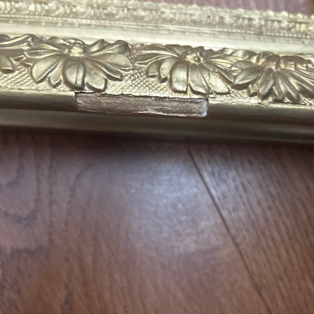 Victorian Incredibly Ornate Antique Gold Gilt Picture Frame With a Wide Surround of Daisies For Sale - Image 3 of 4