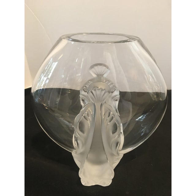 1950s Lalique France Garance Frosted Fish Vase For Sale - Image 9 of 13