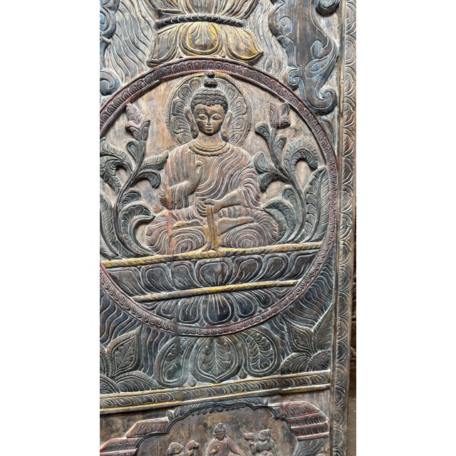 Bring serenity and soul into your space with this vintage hand-carved Buddha wall panel, crafted from reclaimed wood and...