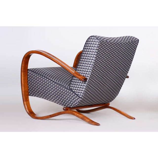 Czech Art Deco Beech Armchair attributed to J. Halabala for Up Zavody, 1930s For Sale - Image 6 of 14