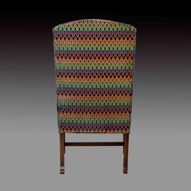 Vintage Wingback Armchair With Custom Hamilton Upholstery For Sale - Image 11 of 12