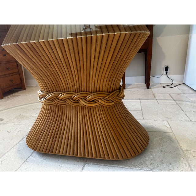 John and Elinor McGuire 1970s Mid Century Modern McGuire Sheaf of Wheat Dining Table For Sale - Image 4 of 4