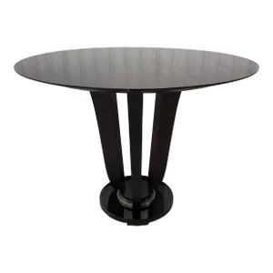 1990s Barbara Barry for Baker Furniture Modern Art Deco Mahogany Pedestal Center Table