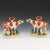 Orange Antique Staffordshire Flatback Cow and Milkmaid Spill Vases- a Pair For Sale - Image 8 of 8