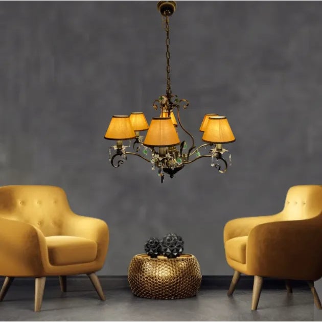 Large art nouveau, Florentine chandelier, crystal grape cluster pendants. Swarovski crystal and Asfour Austrian crystal...