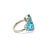 Modern 925 Sterling Silver Ring With Sparkling 9.59 CTW Blue Topaz 4 Stone in Prong Set - Size 8.5 For Sale - Image 3 of 13