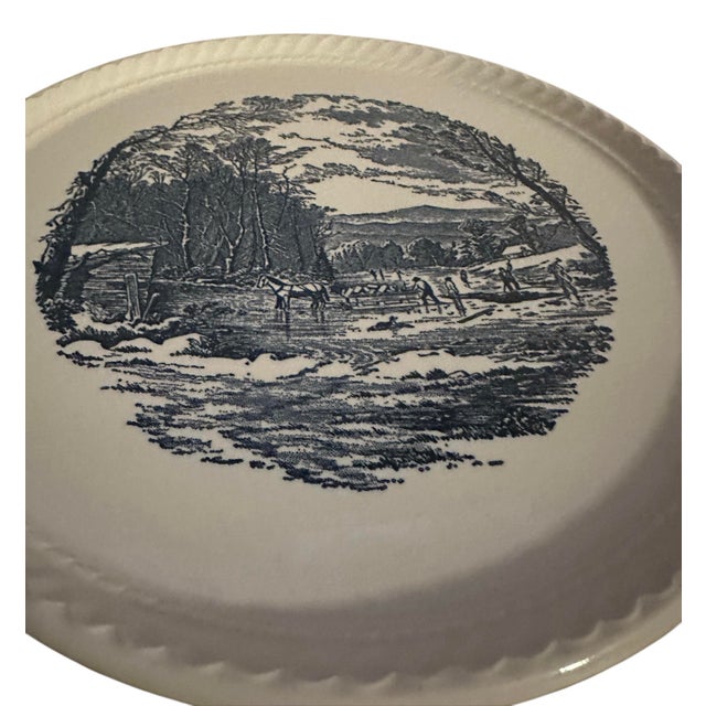 Vintage Ceramic Plate Titled 'Gathering Ice' by Royal China Company For Sale - Image 4 of 8