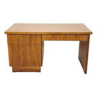 Vintage Art Deco Desk in Walnut, 1928 For Sale