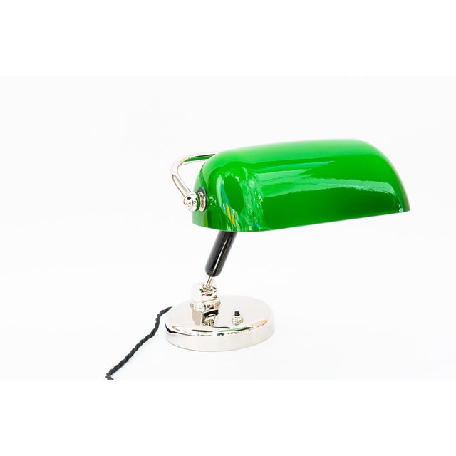 Bauhaus Nickel-Plated Swiveling Banker's Table Lamp, Germany, 1920s For Sale - Image 9 of 18