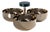 Spiga Stainless Steel Condiment Set, Gold with Green Accent For Sale