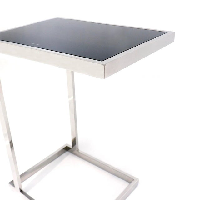 Modern Pasargad Home Luxe Collection Steel & Glass End Table For Sale - Image 3 of 5