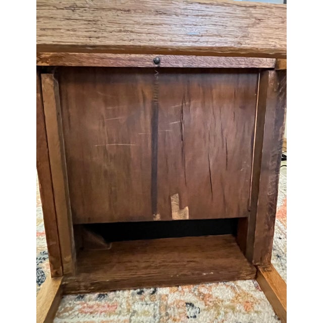 Brown Rare Vintage Arts & Crafts Period Sewing Rocker C. 1900-1920 For Sale - Image 8 of 10